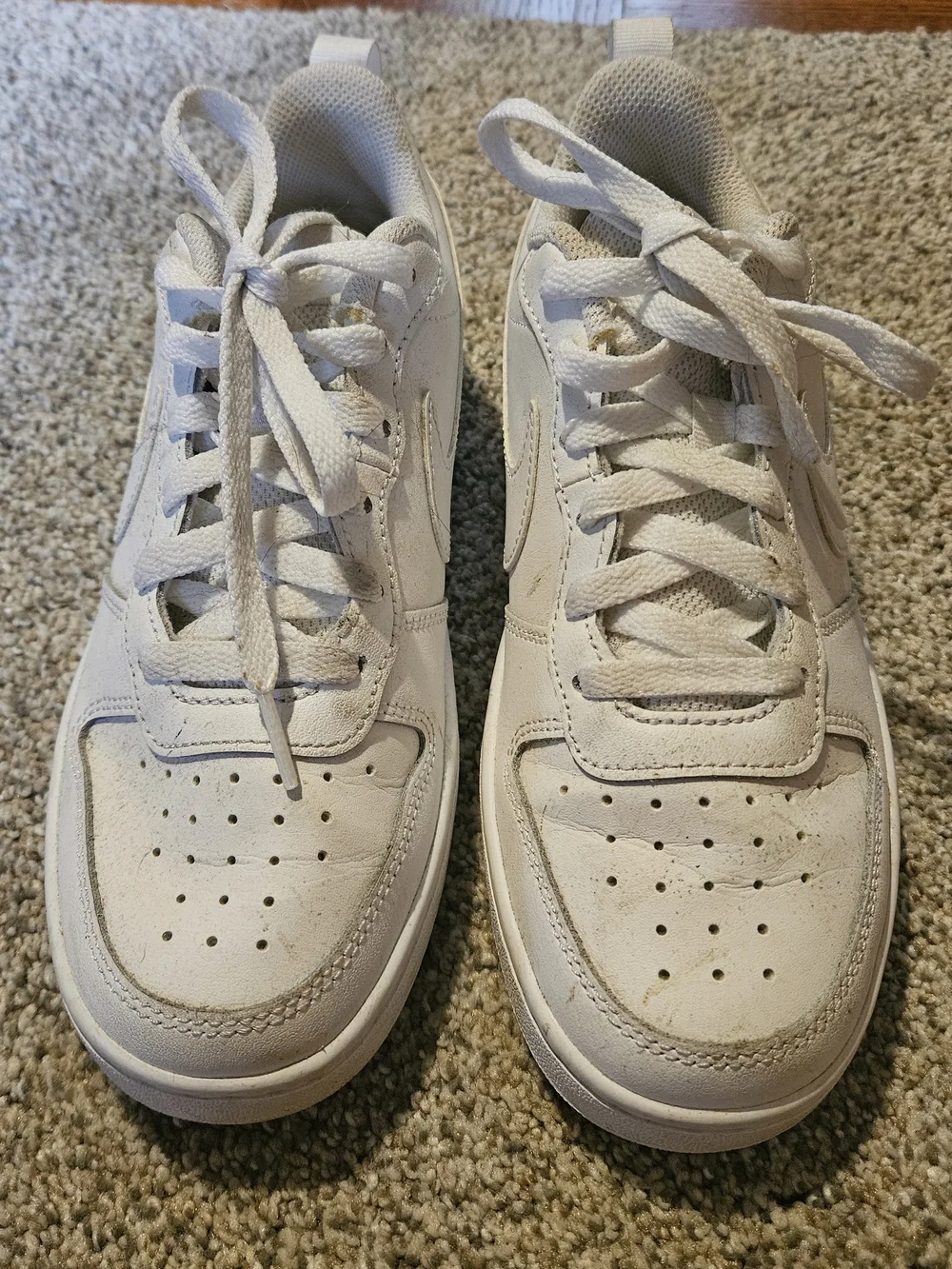 Nike Big Kids Court Borough Low Recraft All-White Low-Top Sneaker